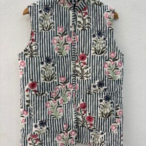Cotton Handblock Waistcoat for Women – Effortlessly Stylish & Professional